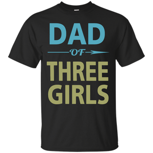 Dad of Three Girls Father's Day T-Shirt - TEEEVER - Black / S- Short Sleeve -TeeEver.com