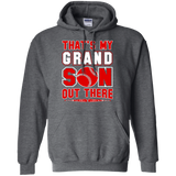 That's My GRANDSON Out There Baseball Mimi Gigi Papa Hoodie - TEEEVER - Dark Heather / S- Hoodies -TeeEver.com