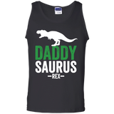 Men's Men's Daddysaurus Rex  - Funny Father's Day Tank Top - TEEEVER - Black / S- Sleeveless -TeeEver.com