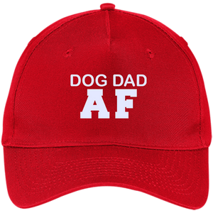 Dog Dad AF Funny - Dog Dad Owner Dog Father's Day Gift - Five Panel Twill Cap - Red / One Size- Hats -TeeEver.com