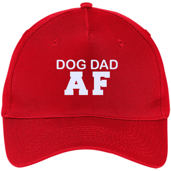 Dog Dad AF Funny - Dog Dad Owner Dog Father's Day Gift - Five Panel Twill Cap - Red / One Size- Hats -TeeEver.com