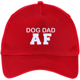 Dog Dad AF Funny - Dog Dad Owner Dog Father's Day Gift - Five Panel Twill Cap - Red / One Size- Hats -TeeEver.com