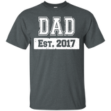 Men's First Time Dad 2017 Fathers Day T-Shirt - TEEEVER - Dark Heather / S- Short Sleeve -TeeEver.com