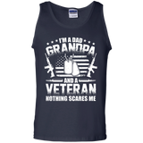 I'm A Dad Grandpa Veteran Father's Day Tank Top - Navy / Small- T-Shirts -TeeEver.com