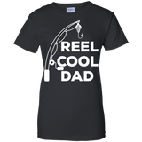 Mens Reel Cool Dad - Fishing Daddy Father's Day Gift - Men/women T-shirt - TEEEVER - G200L Gildan Ladies' 100% Cotton T-Shirt / Black / XS- Apparel -TeeEver.com