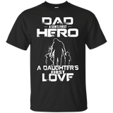 dad and a son first hero a daughter first love mom T-Shirt - TEEEVER - Black / S- Short Sleeve -TeeEver.com