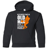 Mens Never Underestimate Old Man with Pickleball Paddle Youth Tshirt/LS/Sweatshirt/Hoodie