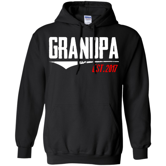 Men's Grandpa Est 2017 - New Grandpa Gifts first father's Day Hoodie - TEEEVER - Black / S- Hoodies -TeeEver.com