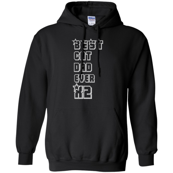 Best Cat Dad Ever X2 Funny - Gift For Father's Day Hoodie - TEEEVER - Black / S- Hoodies -TeeEver.com