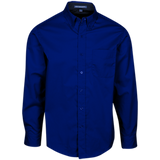 Mens Tall Custom Long Sleeve Dress Shirt - Royal/Classic Navy / LT- Work Apparel -TeeEver.com