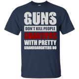 Guns Don't Kill Grandpas With Pretty Granddaughters Do Fathers Day Gift T-Shirt - TEEEVER - Navy / S- Short Sleeve -TeeEver.com