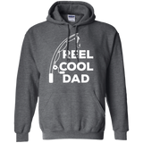 Mens Reel Cool Dad - Fishing Daddy Father's Day Gift - LS, Hoodie, Sweatshirt - TEEEVER - G185 Gildan Pullover Hoodie 8 oz. / Dark Heather / S- Apparel -TeeEver.com