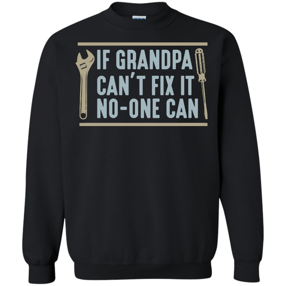 Mens If Grandpa Can't Fix It No-one Can - Father's Day Gift Pullover Sweatshirt - Black / Small- Sweatshirts -TeeEver.com