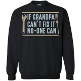 Mens If Grandpa Can't Fix It No-one Can - Father's Day Gift Pullover Sweatshirt - Black / Small- Sweatshirts -TeeEver.com