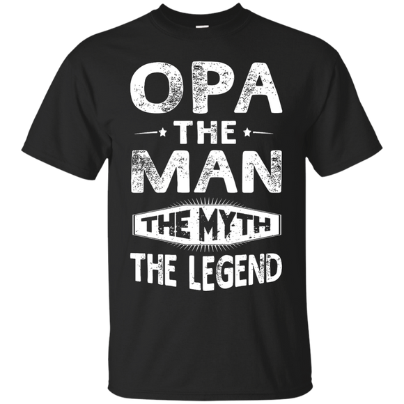 Opa The Man The Myth The Legend Fathers Day Gift Men T-Shirt - TEEEVER - Black / S- Short Sleeve -TeeEver.com