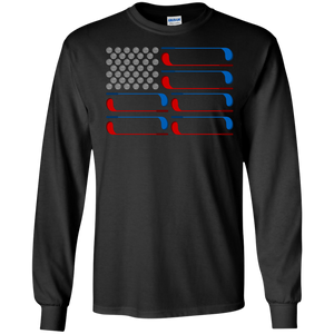 Dad American Flag Golf - July 4th Father's Day Gift - LS/Hoodie/Sweatshirt - TEEEVER - G240 Gildan LS Ultra Cotton T-Shirt / Black / S- Apparel -TeeEver.com