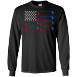 Dad American Flag Golf - July 4th Father's Day Gift - LS/Hoodie/Sweatshirt - TEEEVER - G240 Gildan LS Ultra Cotton T-Shirt / Black / S- Apparel -TeeEver.com