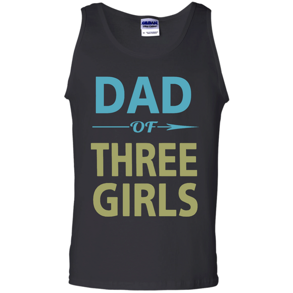 Dad of Three Girls Father's Day Tank Top - TEEEVER - Black / S- Sleeveless -TeeEver.com