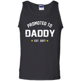 Men's Promoted To Daddy - Gift For New Dad Est 2017 Tank Top - TEEEVER - Black / S- Sleeveless -TeeEver.com