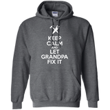 Keep calm and let grandpa fix it Funny Fathers Day Hoodie - TEEEVER - Dark Heather / S- Hoodies -TeeEver.com