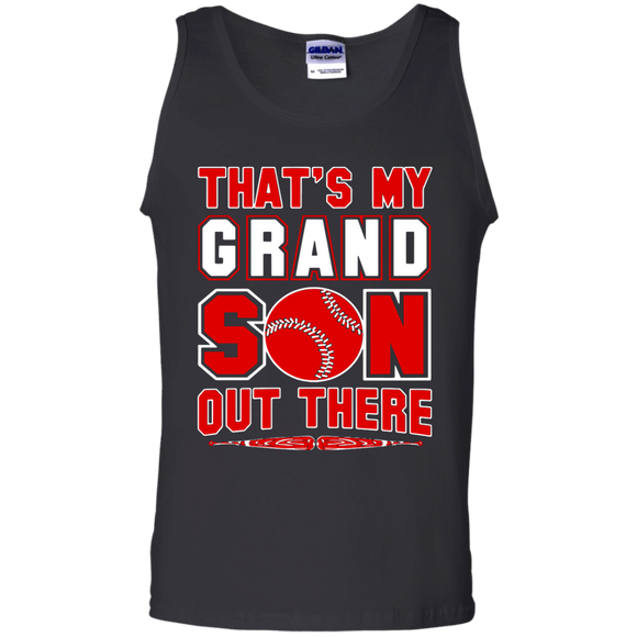 That's My GRANDSON Out There Baseball Mimi Gigi Papa Tank Top - TEEEVER - Black / S- Sleeveless -TeeEver.com