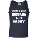 Men's Worlds Best Husband and Daddy Fathers Day Tank Top - TEEEVER - Navy / S- Sleeveless -TeeEver.com
