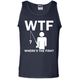 Mens Where's The Fish Funny Father's Day Birthday Gifts Fishing Tank Top - TEEEVER - Navy / S- T-Shirts -TeeEver.com