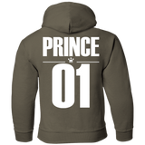 Dad and son matching, King and Prince - Youth Hoodie back- TEEEVER - Charcoal / YS- Sweatshirts -TeeEver.com