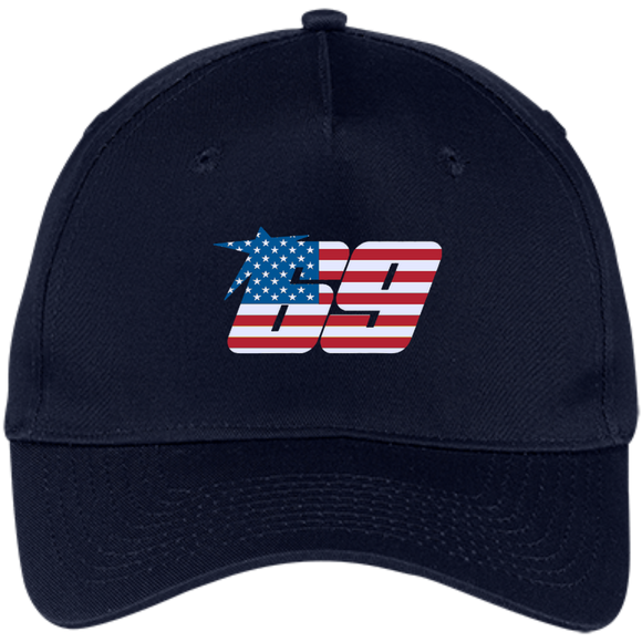 69 Tribute to Nicky Five Panel Twill Cap - Navy / One Size- Hats -TeeEver.com