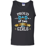 Proud Dad of Two Awesome Girls Father's Day - Daddy Tank Top - TEEEVER - Black / S- Sleeveless -TeeEver.com