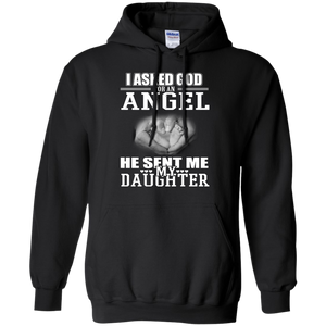 Funny - Fathers Day Gifts From Daughter  Angel Hoodie - TEEEVER - Black / S- Hoodies -TeeEver.com