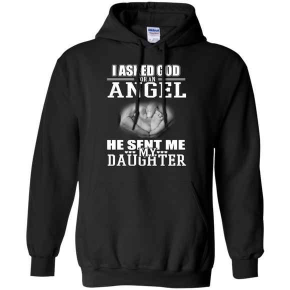 Funny - Fathers Day Gifts From Daughter  Angel Hoodie - TEEEVER - Black / S- Hoodies -TeeEver.com