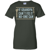 Mens If Grandpa Can't Fix It No-one Can - Father's Day Gift Ladies' T-Shirt - Forest Green / X-Small- T-Shirts -TeeEver.com