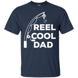 Mens Reel Cool Dad - Fishing Daddy Father's Day Gift - Men/women T-shirt - TEEEVER - G200 Gildan Ultra Cotton T-Shirt / Navy / S- Apparel -TeeEver.com