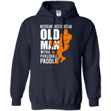 Mens Never Underestimate Old Man with Pickleball Paddle LS shirt/Hoodie/Sweatshirt