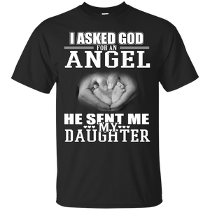 Funny - Fathers Day Gifts From Daughter  Angel T-Shirt - TEEEVER - Black / S- Short Sleeve -TeeEver.com