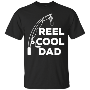 Mens Reel Cool Dad - Fishing Daddy Father's Day Gift - Men/women T-shirt - TEEEVER - G200 Gildan Ultra Cotton T-Shirt / Black / S- Apparel -TeeEver.com