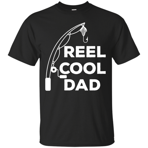 Mens Reel Cool Dad - Fishing Daddy Father's Day Gift - Men/women T-shirt - TEEEVER - G200 Gildan Ultra Cotton T-Shirt / Black / S- Apparel -TeeEver.com