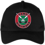 camp a boat race to reach the symbol KIKIWAKA - Five Panel Twill Cap - Black / One Size- Hats -TeeEver.com