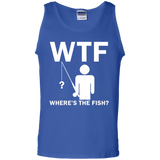 Mens Where's The Fish Funny Father's Day Birthday Gifts Fishing Tank Top - TEEEVER - Royal / S- T-Shirts -TeeEver.com