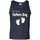 Papa First Fathers Day Dad Tank Top - TEEEVER - Navy / S- Sleeveless -TeeEver.com