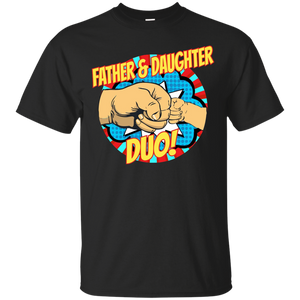 Fathers - Superhero Father Daughter Duo Dad T-Shirt - TEEEVER - Black / S- Short Sleeve -TeeEver.com