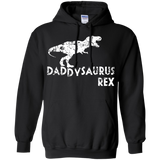 Mens Daddysaurus Rex Funny Cute Dinosaur Father's Day Gift Hoodie - TEEEVER - Black / S- Hoodies -TeeEver.com