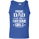 Proud Dad Of Two Awesome Girl - Gift for Dad Tank Top - TEEEVER - Royal / S- Sleeveless -TeeEver.com