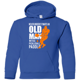 Mens Never Underestimate Old Man with Pickleball Paddle Youth Tshirt/LS/Sweatshirt/Hoodie