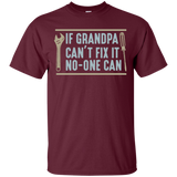 Mens If Grandpa Can't Fix It No-one Can - Father's Day Gift T-Shirt - Maroon / Small- T-Shirts -TeeEver.com