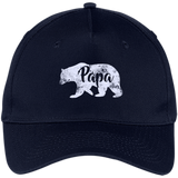 Men's Papa Bear - Awesome Camping Father's - Five Panel Twill Cap - Navy / One Size- Hats -TeeEver.com