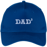 Men's Dad3 Three Kids Father's Day Father of Three - Five Panel Twill Cap - Royal / One Size- Hats -TeeEver.com