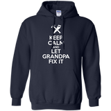 Keep calm and let grandpa fix it Funny Fathers Day Hoodie - TEEEVER - Navy / S- Hoodies -TeeEver.com