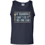 Mens If Grandpa Can't Fix It No-one Can - Father's Day Gift Tank Top - Navy / Small- T-Shirts -TeeEver.com